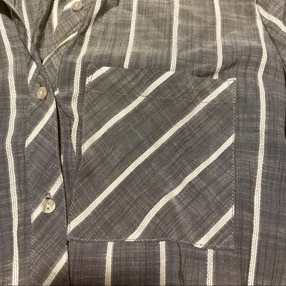 Striped Grey Universal Thread Button Down - Picture 3 of 7
